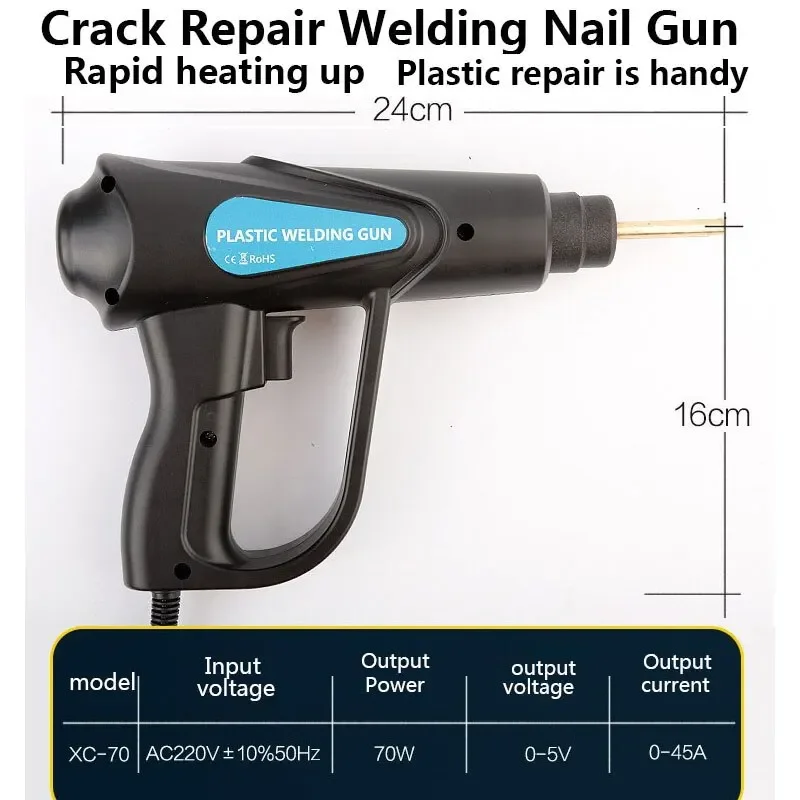 

70W Plastic Welding Gun Repairer EU Bumper Soldering Iron 200/800 Hot Melt Nails Garage Tools PVC Car Repair Kit Nail Wire Tool