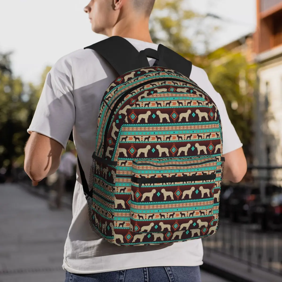 Boho Dogs Lagotto Romagnolo Sunset Backpack Student BookBag Children School Bag Laptop Shoulder Bags for Men Women