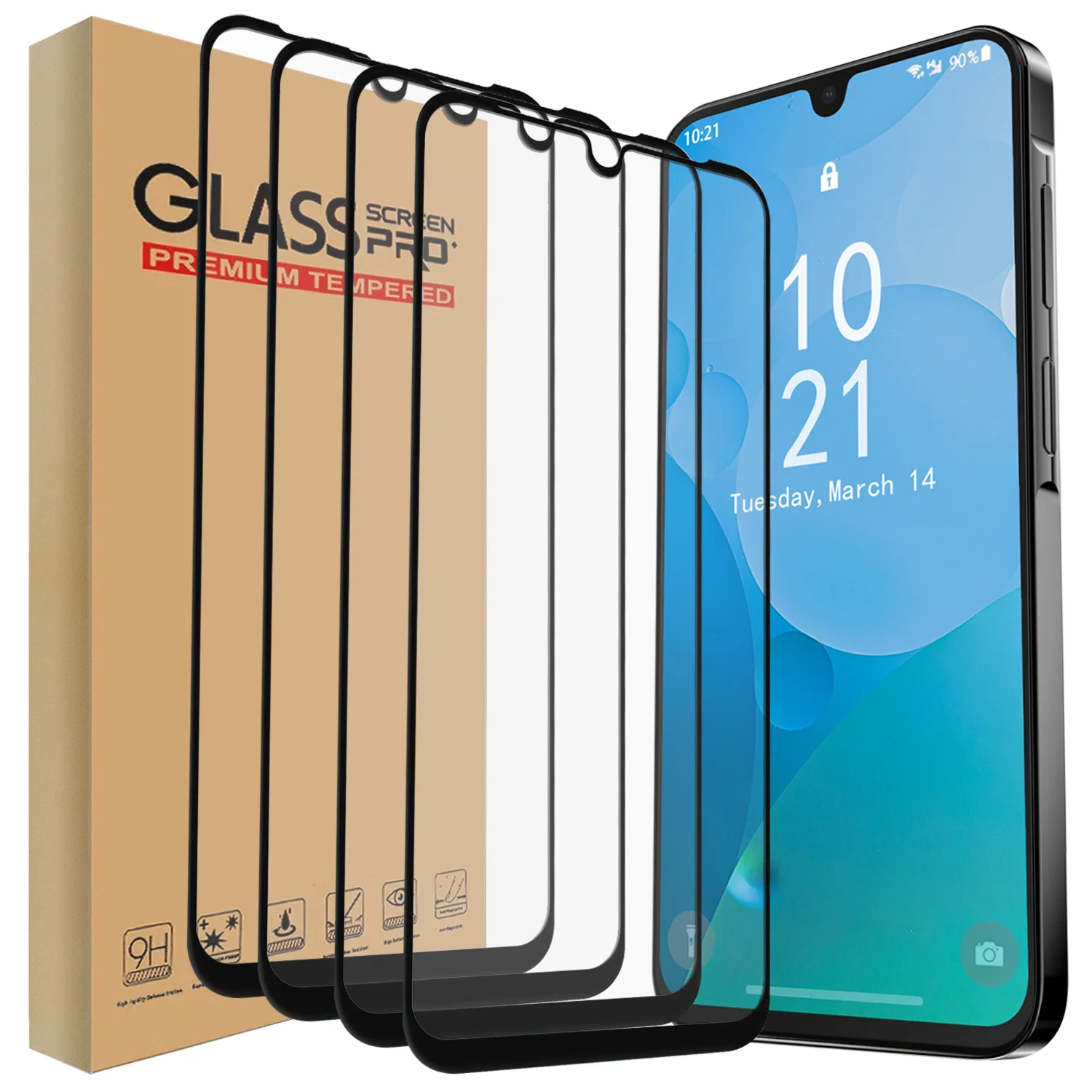 

4pcs For Samsung Galaxy A17 5G Case Friendly Full Coverage Clear Tempered Glass Screen Protectors