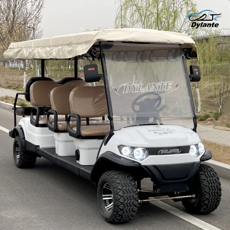 New Classic 48V Lithium Battery 8 Passenger Electric Golf Cart For Scenic Spots And Mountain Hunting