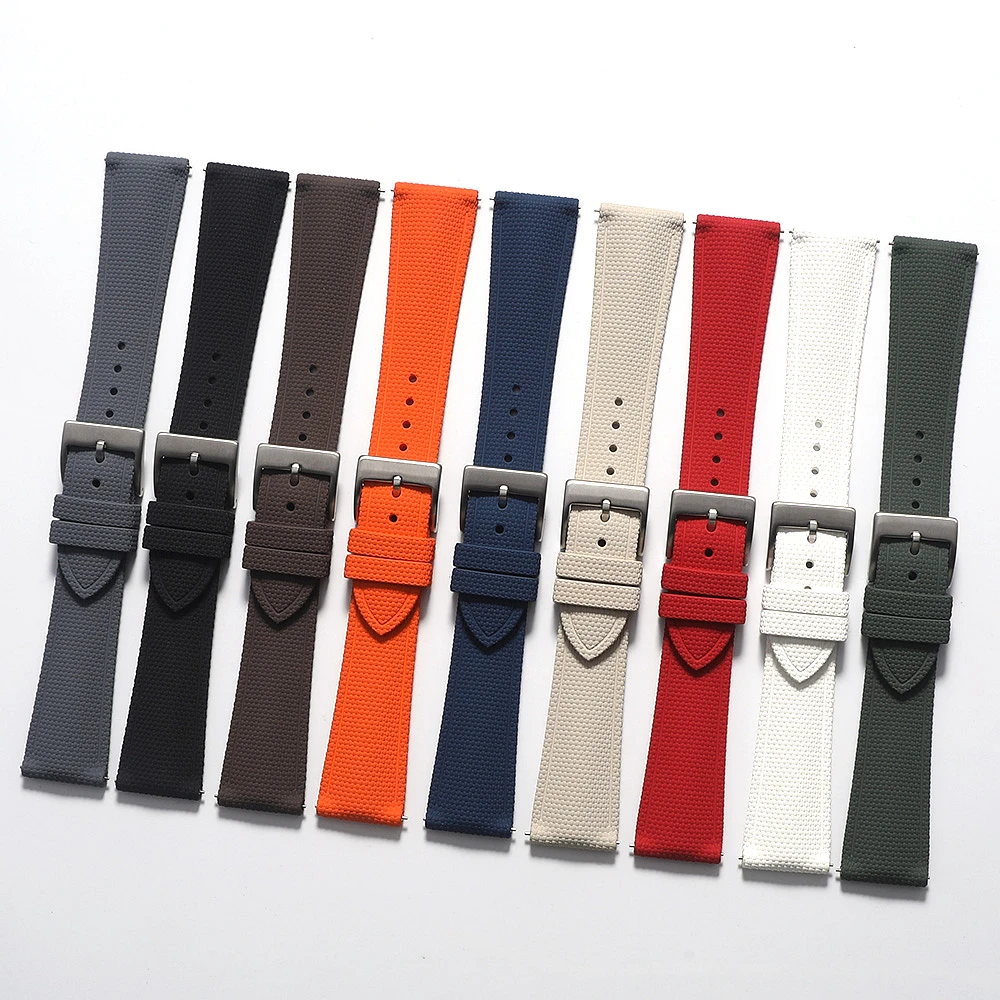 Sailcloth Fkm Watch Strap 19mm 20mm 21mm 22mm Fluororubber Watchband Quick Release Waterproof Sport Watch Band for Men image 2