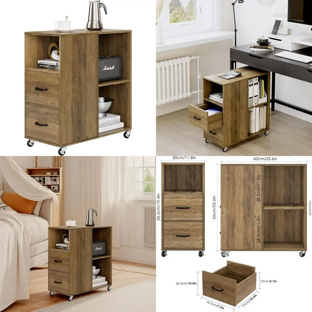

"space-saving storage nightstand with drawers and adjustable shelf for bedrooms and living spaces"