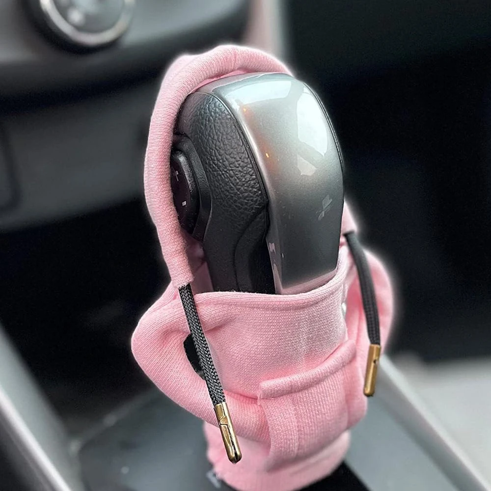 1pc Car Gear Lever Shift Cover Car Gearbox Hoodie Speed Lever Sweatshirt Cover Car Shift Lever Cover Changes Hoodie