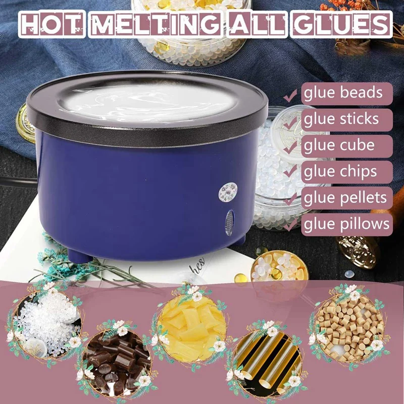 CMHI-Glue Skillet For Crafting,Electric Hot Melt Adjustable Temperature Control Glue Pot For Glue Sticks Pellets US Plug Durable