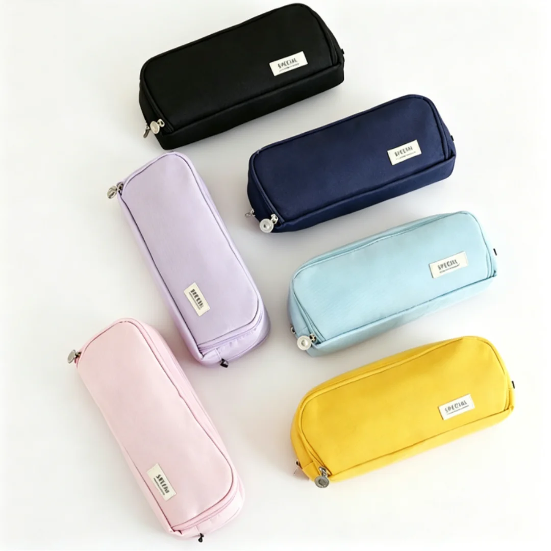 Macaron-Colored 3D Design Multi-Layer Square Pen Case Large Capacity Stationery Box with Dual Windows Versatile Fun Office Suppl