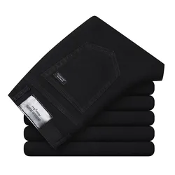 2026 Classic Men Straight Jeans Homme Pantalon Streetwear Soft Black Blue Masculino Denim Mans Pants