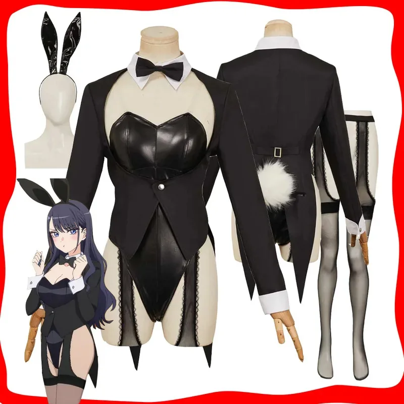 

Dress Up Anime Darling Kitagawa Marin Cosplay Black Bunny Girls Jumpsuit Costume Tails Headgear Socks Women Halloween Party Suit