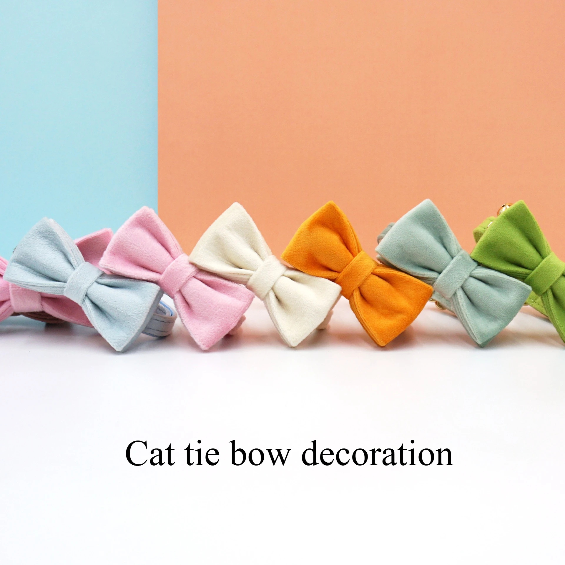 

Cat bow collar accessories cats collar accessories new tie 38 colors available Pet Supplies Velvet accesorios para gatos