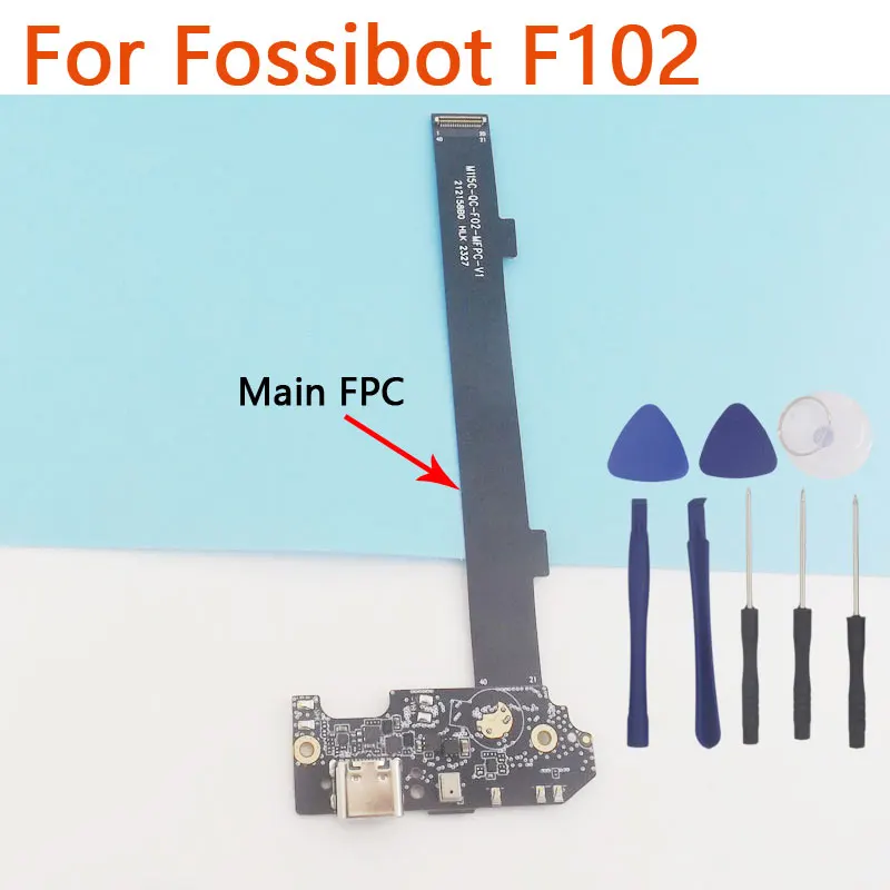 Original FOSSIBOT F102 USB Board Base Charging Port Board With Main FPC Charging Cable Flex FPC For Fossibot F102 Smart Phone view 3