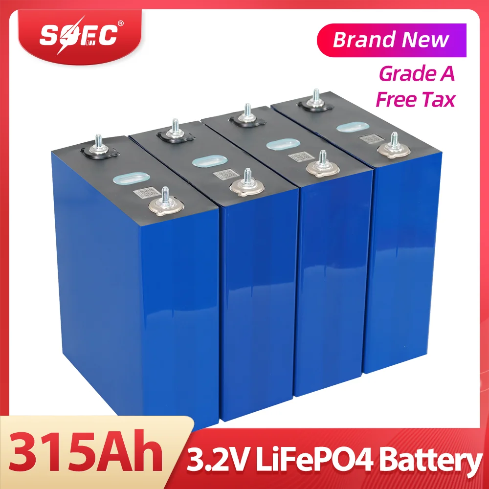 

SOEC 315Ah Lifepo4 Cells 4/8/16PCS Grade A Rechargeable Battery 3.2V 315AH Lithium Iron Phosphate DIY 12V 24V 48V Battery Pack