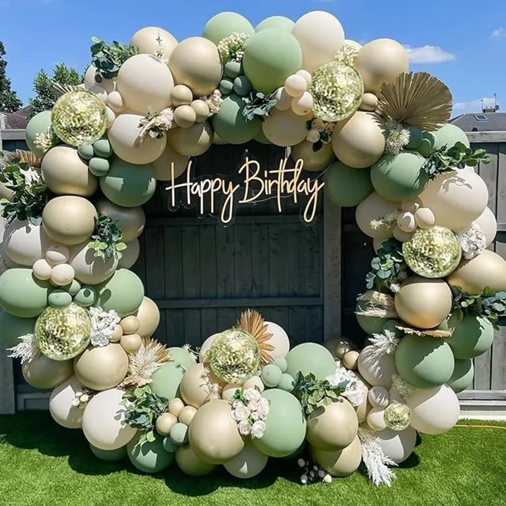 5/10/12inch Retro Sage Green Ballon Sand White Pink Blue Balloon Birthday Party Decoration Wedding Baby Shower Skin Brown Globos