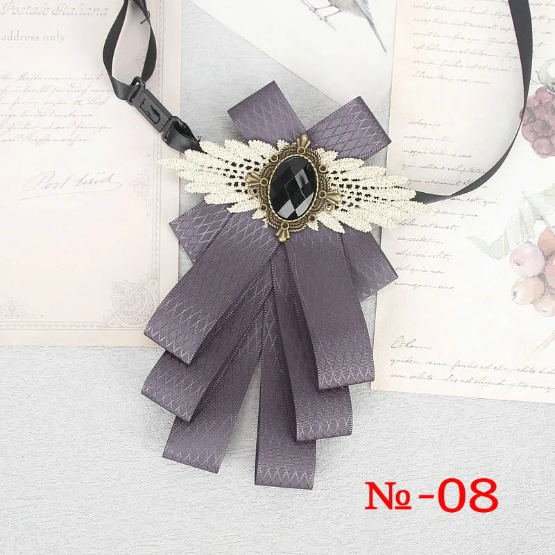 57 farben Wunderschöne Band Bowtie Schwarz Schmuck Metall Männer Hochzeit Party Schmetterling Weibliches Hemd Zubehör Damen Luxus Pin Fliege – Detail 14