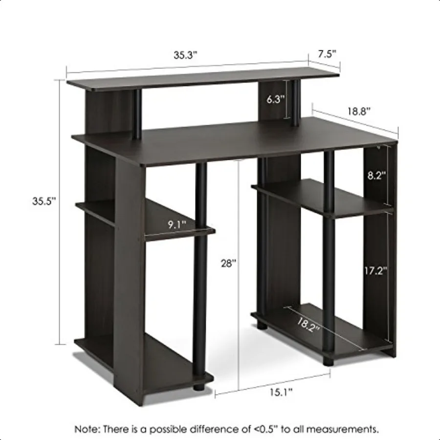 Scrivania per computer dal design semplice JAYA in noce