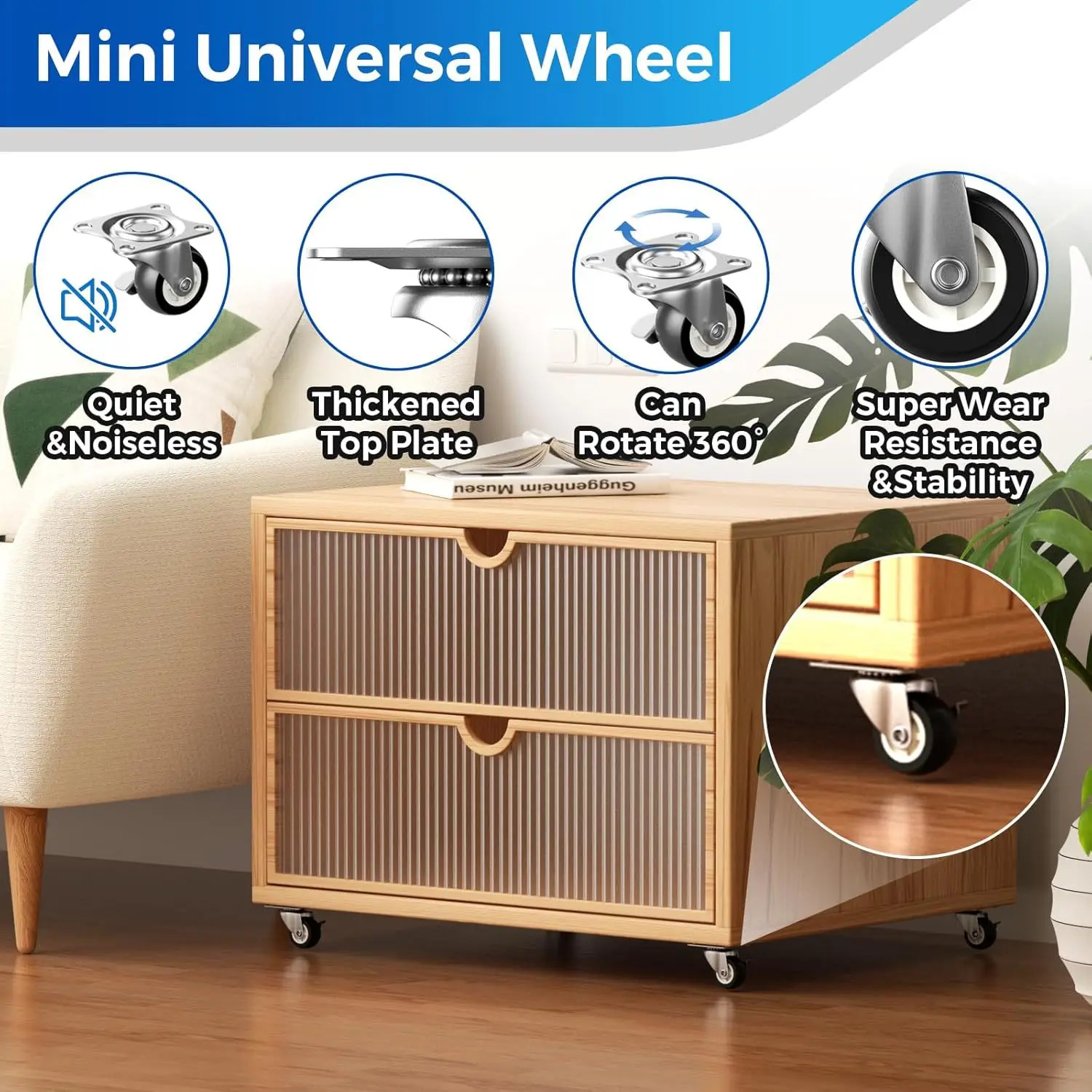 14pcs Furniture Casters 25mm Silent Swivel Wheels Heavy Duty Load Durable Home Office Furniture accessories for Easy Mobility