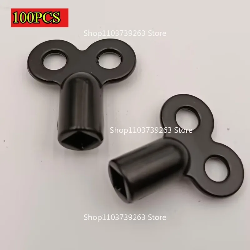 100PCS 5mm Black Radiator Exhaust Valve Four Corner Wrench Radiator Exhaust Valve Small Key Repair Accessories Tools
