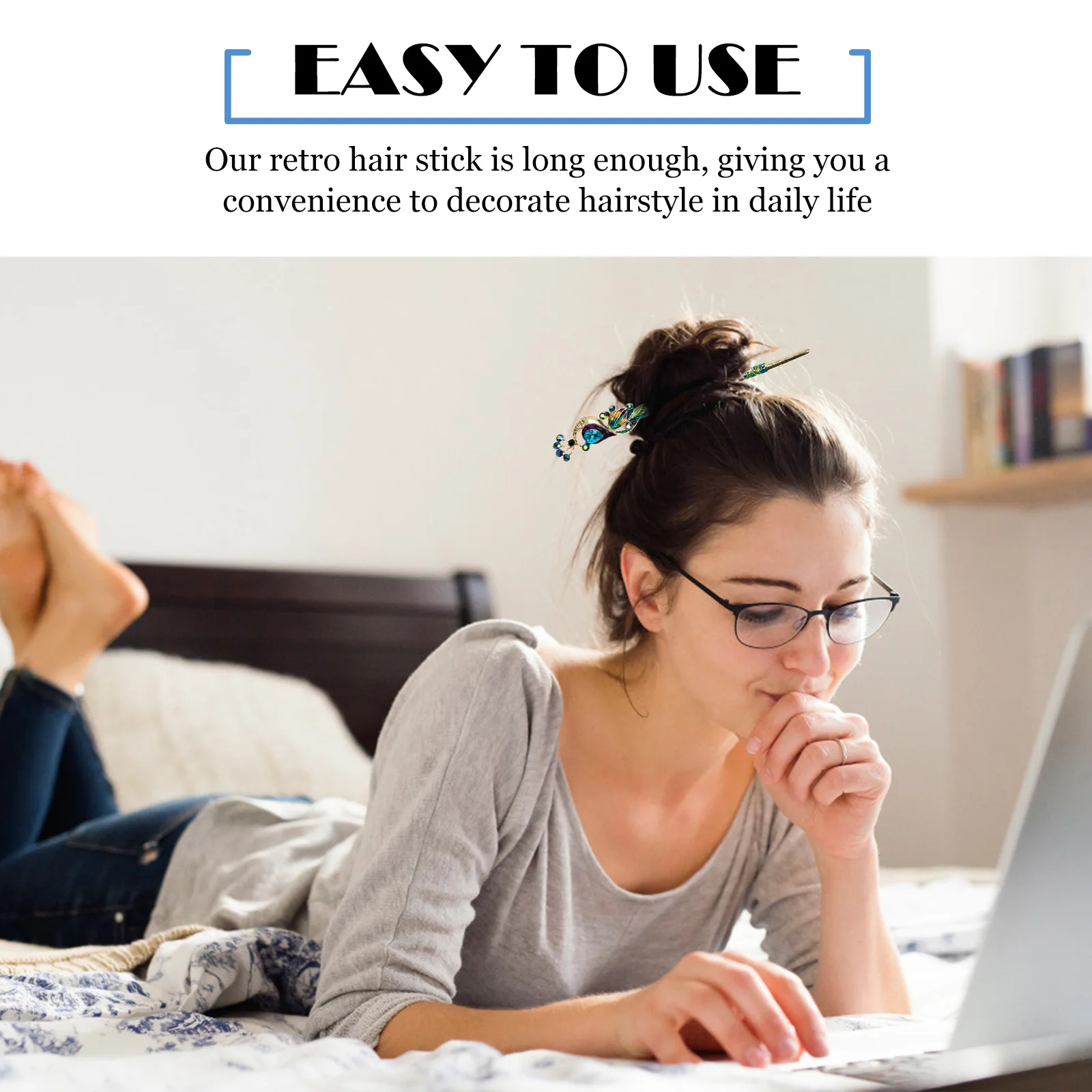 

Cloisonne Hairpin Sticks Retro Bun Hairpin Stick Chinese Hair Accessories Women Long Alloy Durable Smooth Hairstyle Decor