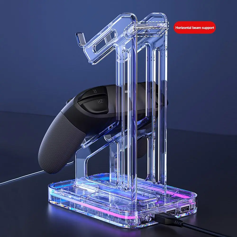 Replacement Universal Game Controller Stand Durable RGB Gamepad Holder Anti-slip Headset Holder for PS4/ PS5/Xbox ONE/Switch view 3