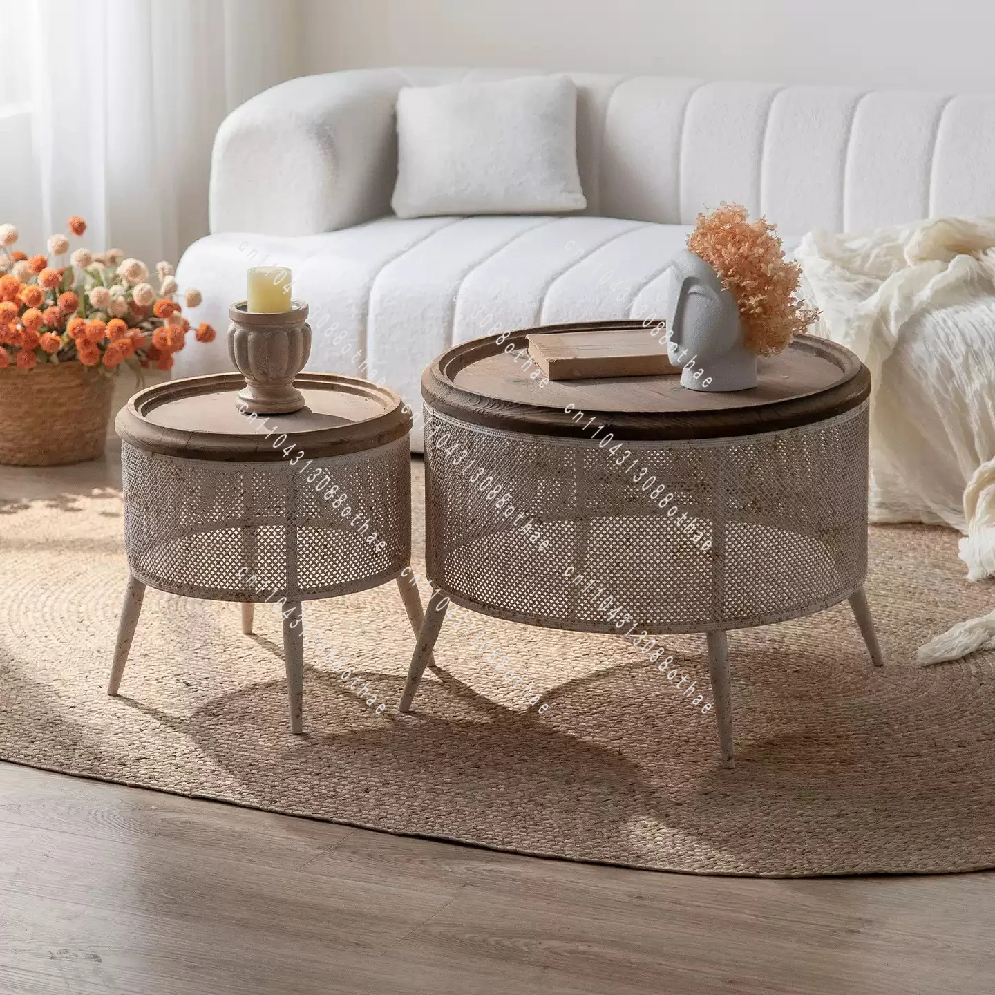 Wrought Iron Making Old Edge Few French Retro Exhibition Hall Decoration Small Round Table