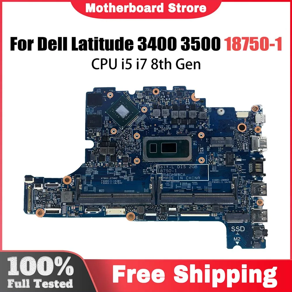 Computer Mainboard For Dell Latitude 3400 3500 0KVN26 04MCDM 18750-1 Laptop Motherboard With I5-8265U I7-8565U CPU 940MX 2G