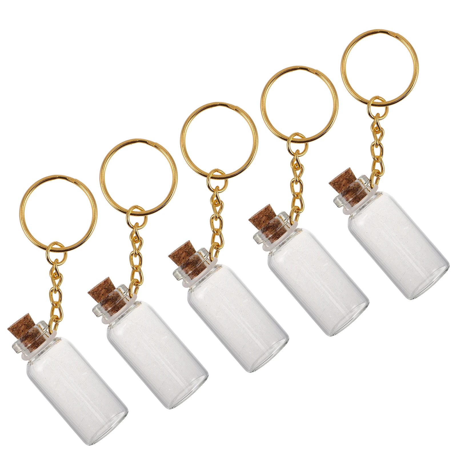 

5 Pcs Decorative Glass Bottle Home Custom Sand Container Golden Perfume Bottles