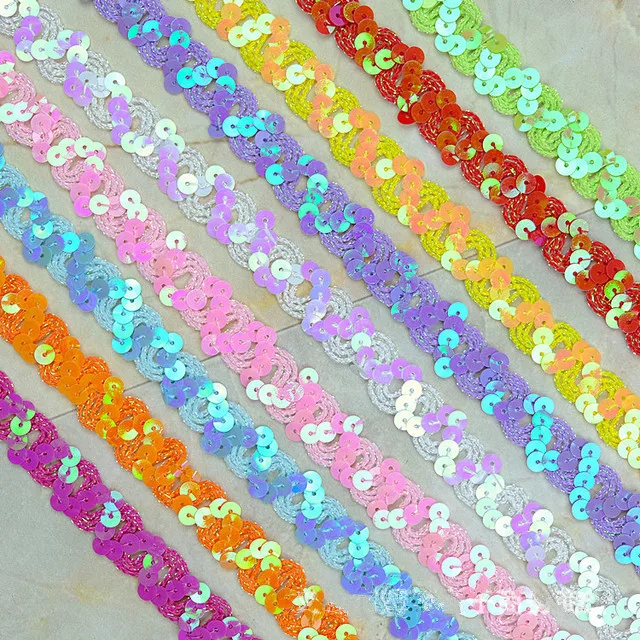 Sequin Wave Lace S-shaped Sequin Webbing Dance Lace Trim Costume Accessories Webbing Lace