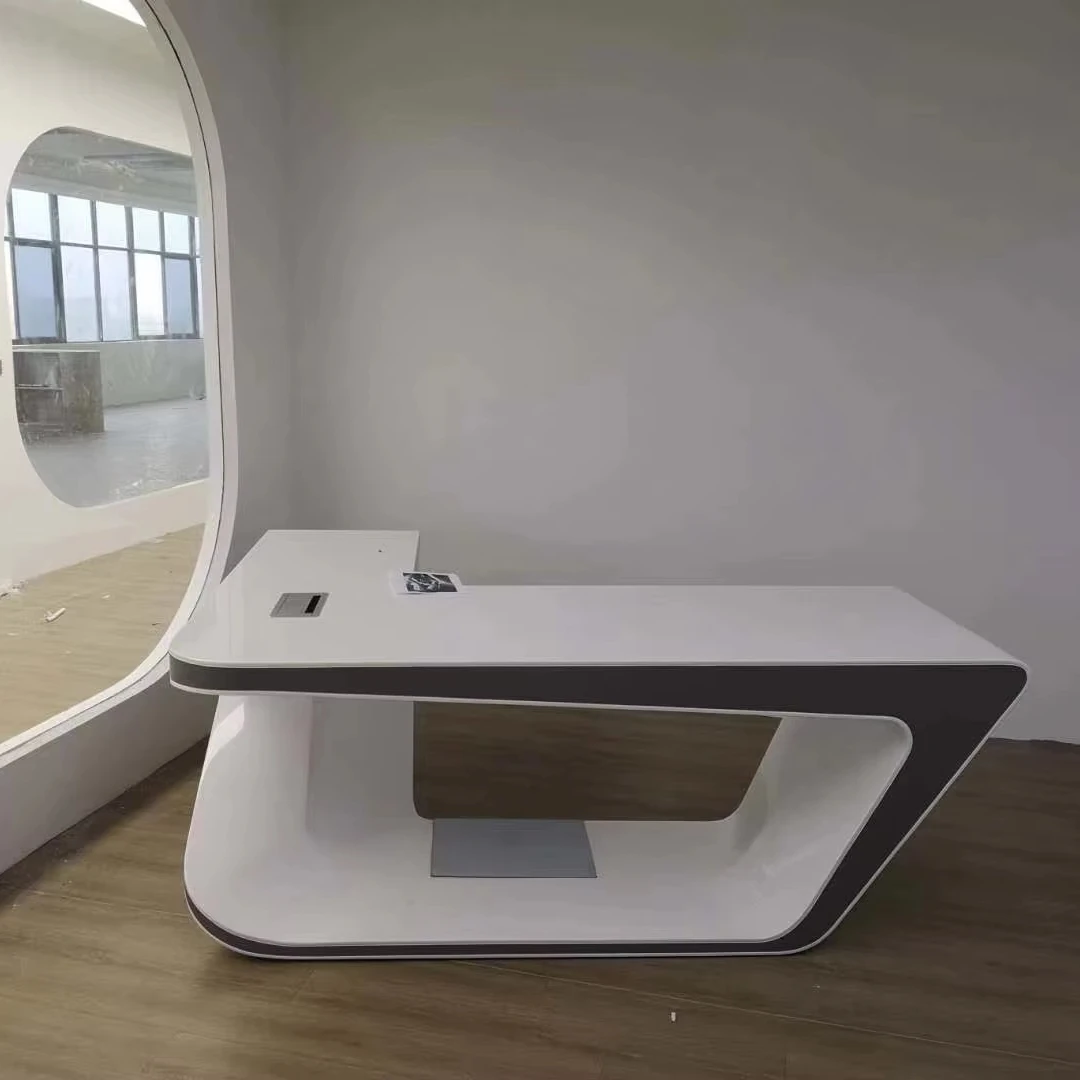 Managers and Executive CEO Office  Desk L-shaped Design with Drawers white Luxury High-tech Modern Home Furnishings suitable
