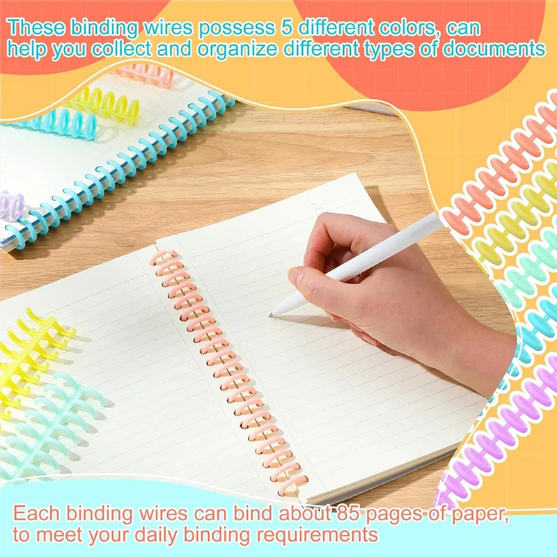 50 szt. Plastikowe spirale do wiązania, średnica 1/2 cala 30 spirale do wiązania pierścieniowego, prezenty świąteczne dla studentów i współpracowników trwałe