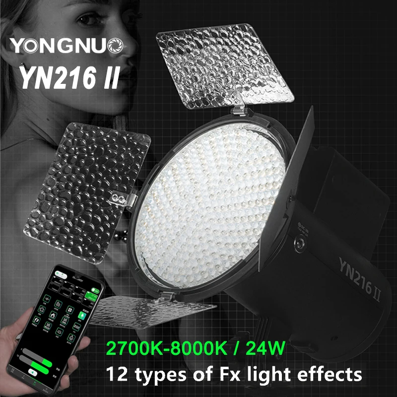 YONGNUO YN216 II LED Video Light Panel with Adjustable Color Temperature 2700K-8000K 24W Photography Studio Lighting