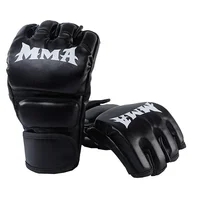 Professional Boxing Training Gloves Half Finger Leather Cushion for Adult Sanda Boxing UFC Training Sandbag Knuckles 2