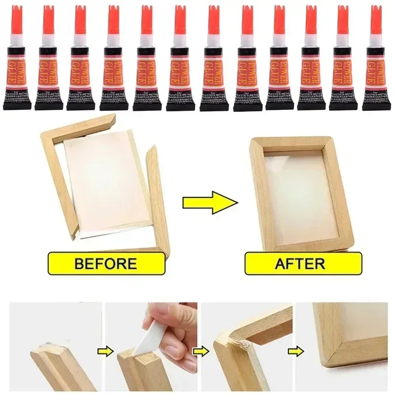 Shoe Repair Superglue Strong Adhesive Uv 12 Pcs Super Glue Liquid Tube 502 Quick Glue Repair Plastic Metal Glass Nail Glue