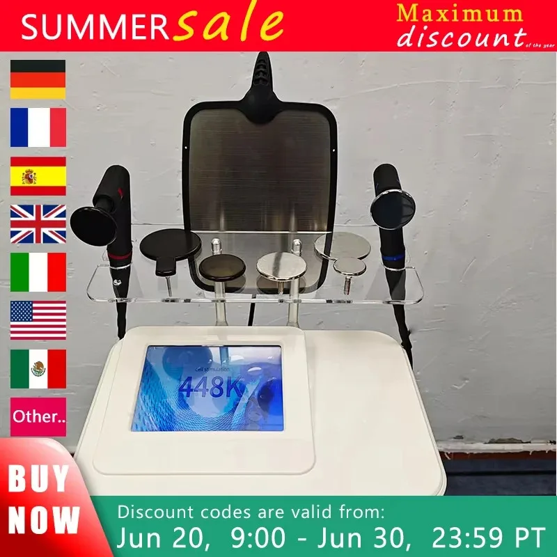 

448K Cet Ret Tecar Therapy Equipment thermal energy skincare and rejuvenation Diathermy Body Shaping Slimming Fat Reduction