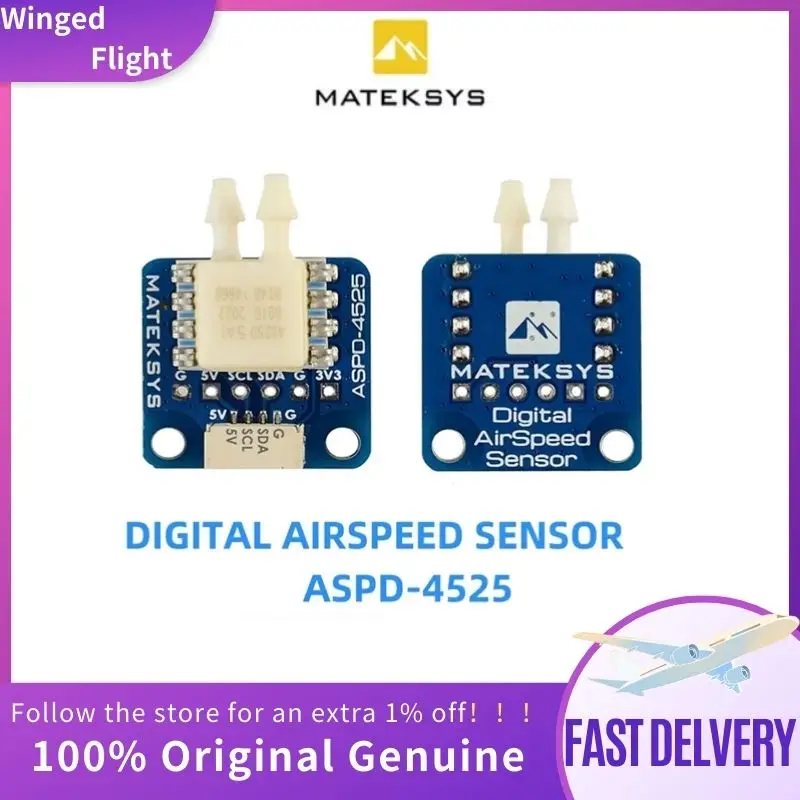 MATEK ASPD-4525 DIGITAL AIRSPEED SENSOR 4~6V DC for F405-WING F411-WING F722-Wing Flight Controllers RC FPV Racing Drone