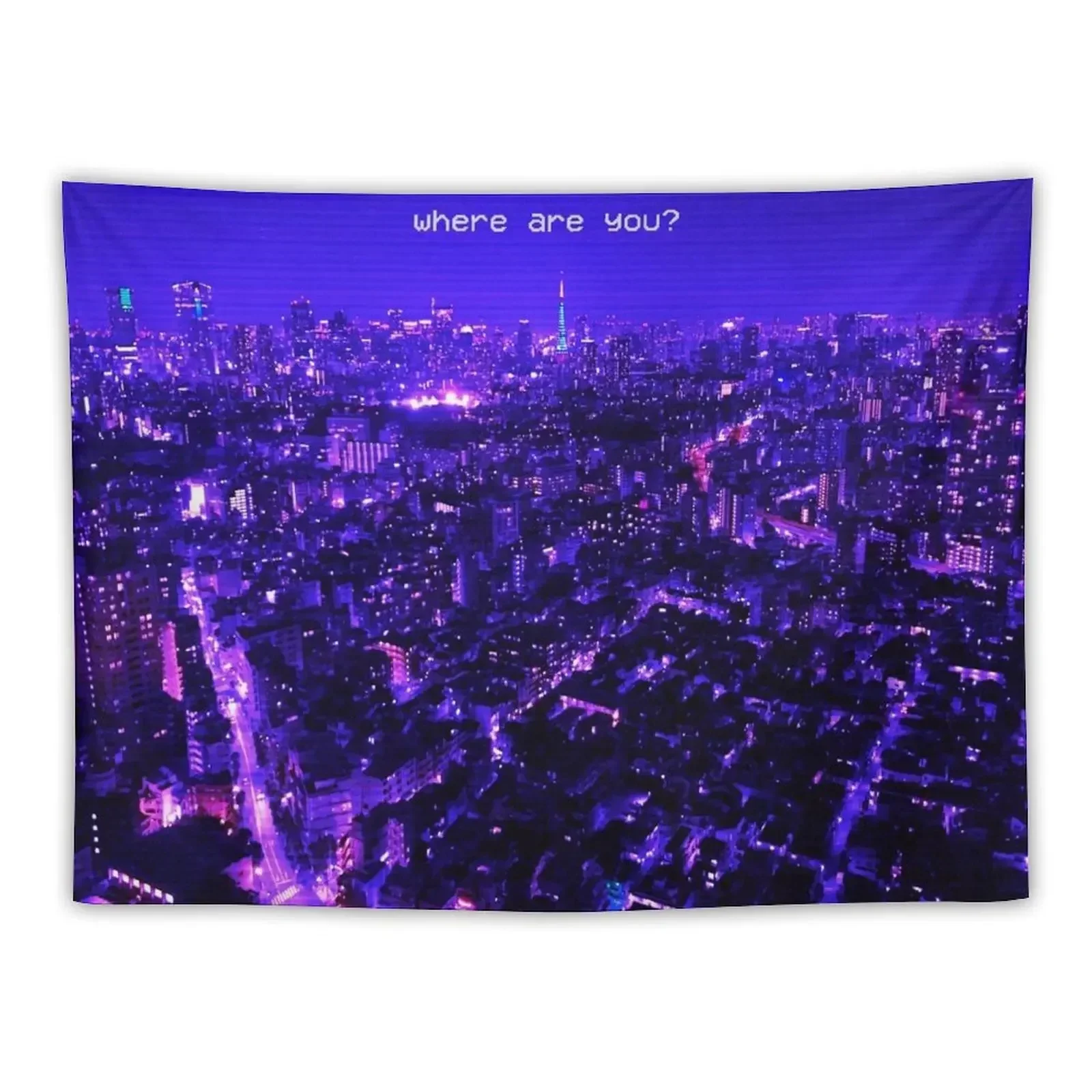 Where Are You? Lost in Translation Vaporwave Aesthetic Tapestry Room Design Wall Coverings Tapestry