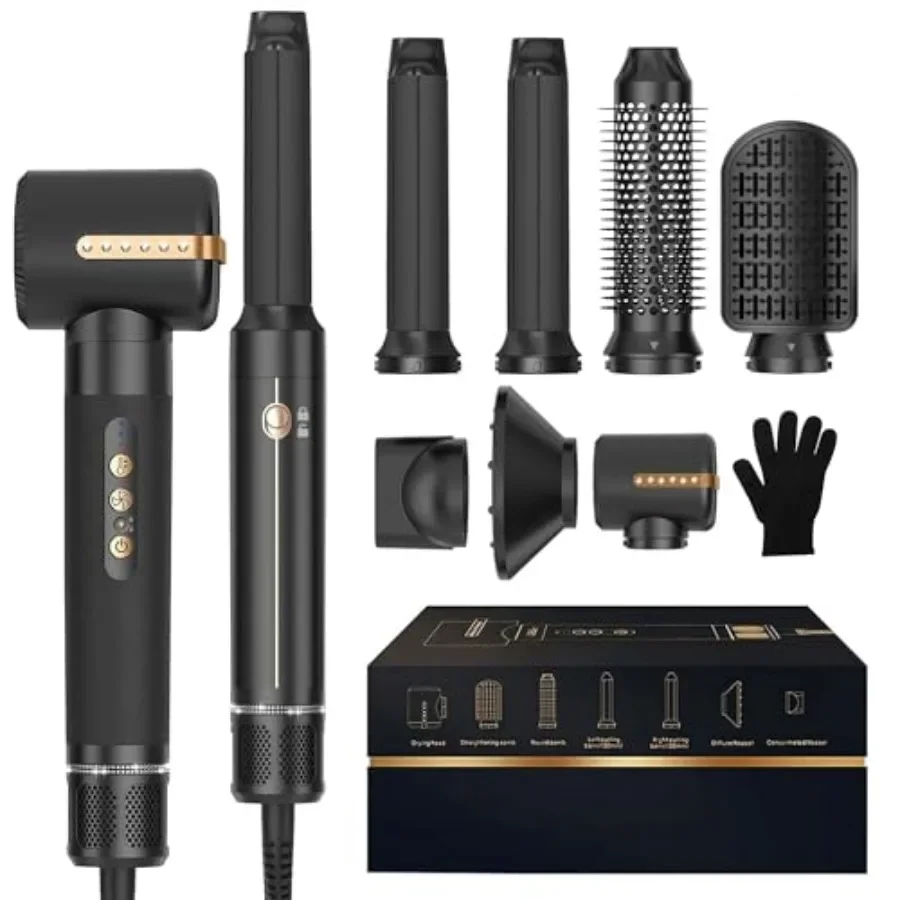 

7 in 1 Hair Dryer Brush Powerful Blow Dryer Brush with Air Curler for Hair Brush Blow Dryer with Diffuser Ionic Hot Air Brush F