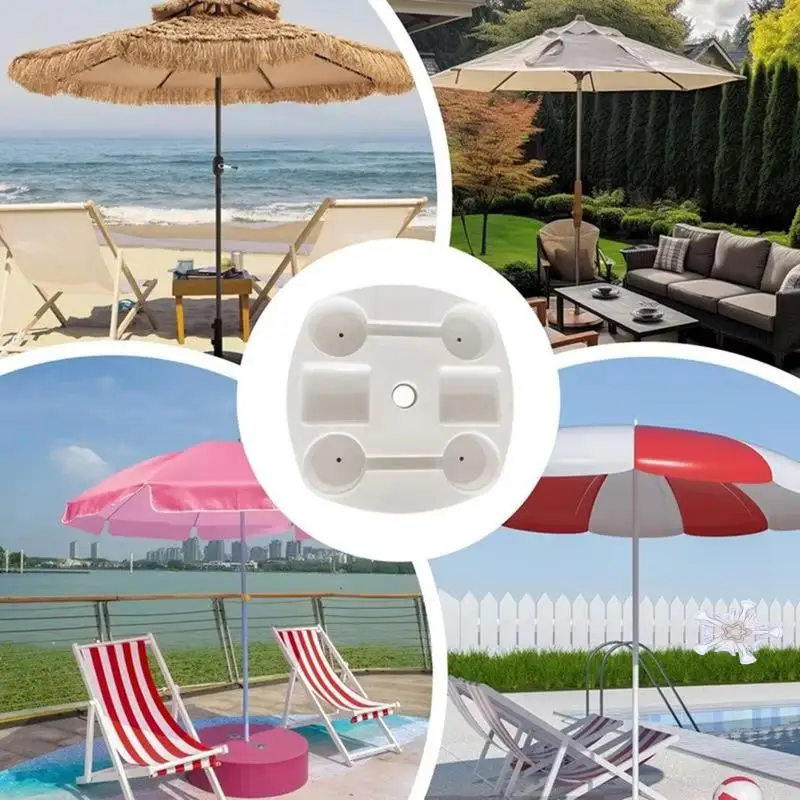 Bandejas de mesa para sombrilla de playa con 4 portavasos, bandeja para aperitivos y bebidas para acampar, piscina, Picnic, Patio