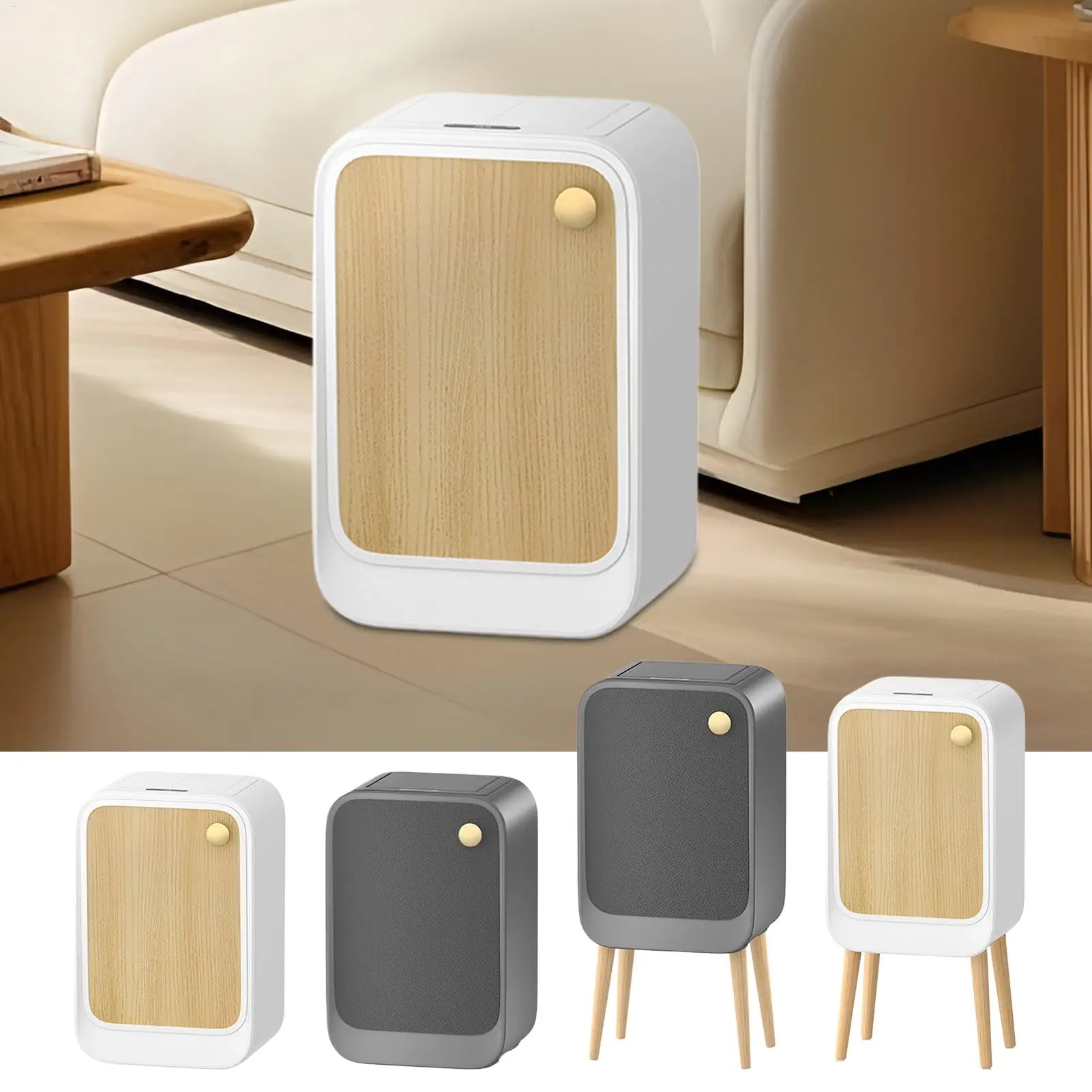 

Умный сенсорный мусорный бак с крышкой, 20 л, электрический мусорный бак на высоких ножках, корзина для мусора с боковым открытием для кухни, туалета, мусорный бак