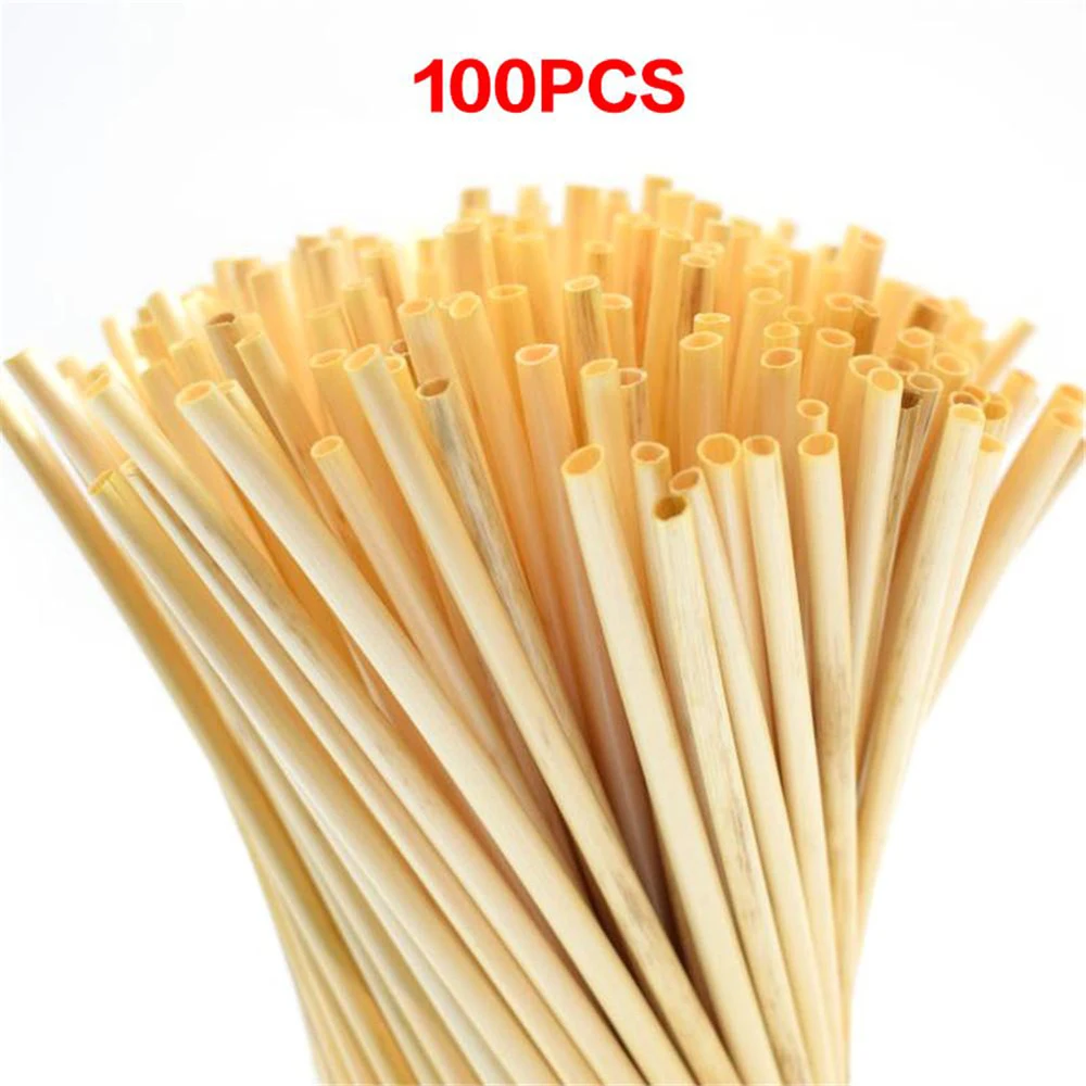 set 100% Natural Bamboo Drinking Straws Reusable Eco-Friendly Party Bar Kitchen + Clean Brush For Drop Shipping Wholesale