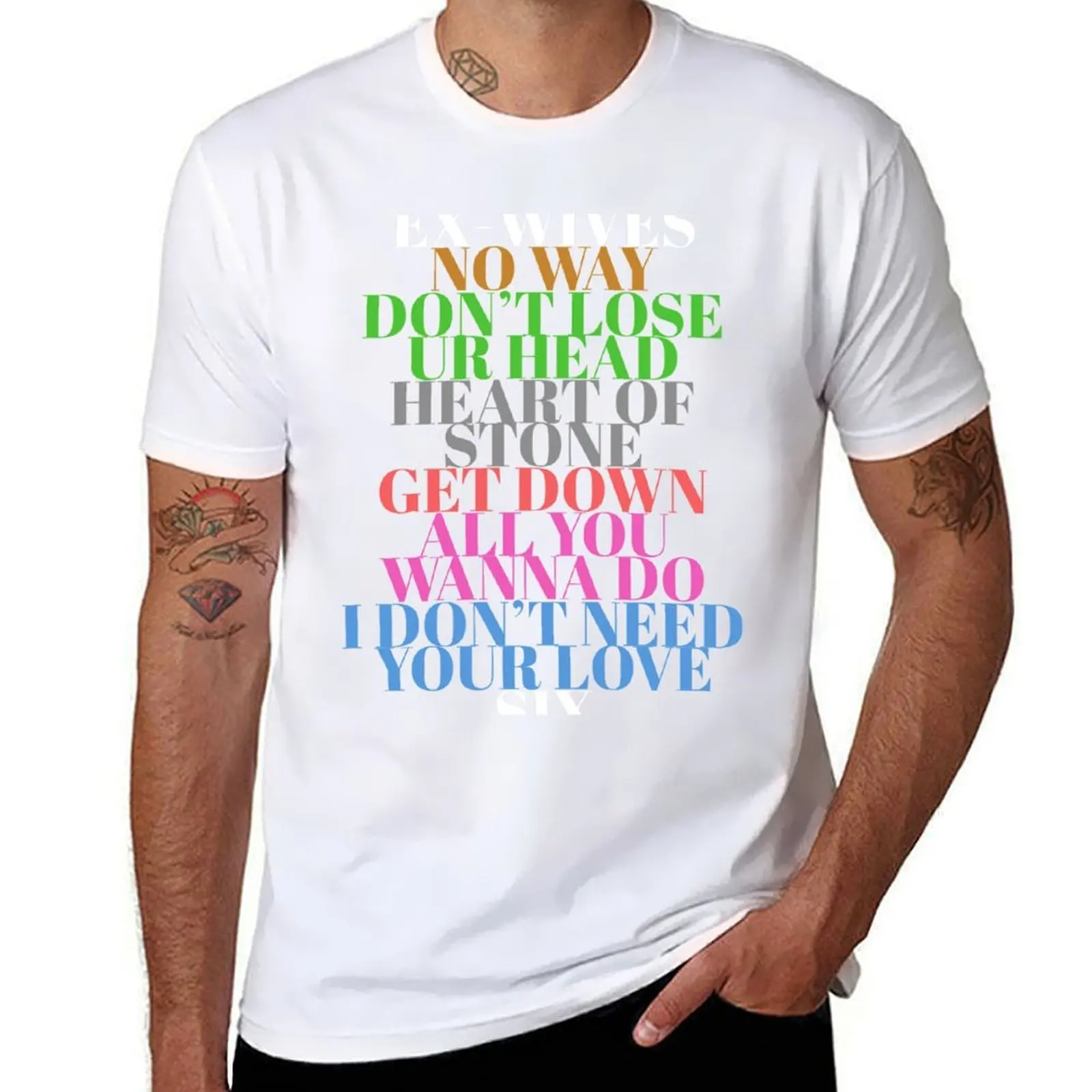 

Six Ex-Wives Songs T-Shirt man t shirt cotton man t shirt graphic T-Shirt