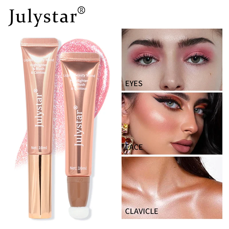 لامع السائل أحمر الخدود تمييز الطبيعية ماتي سطع الوجه البرونزية كونتور القلم وسادة أحمر الخدود عصا روج المطاط الكورية ماكياج #3