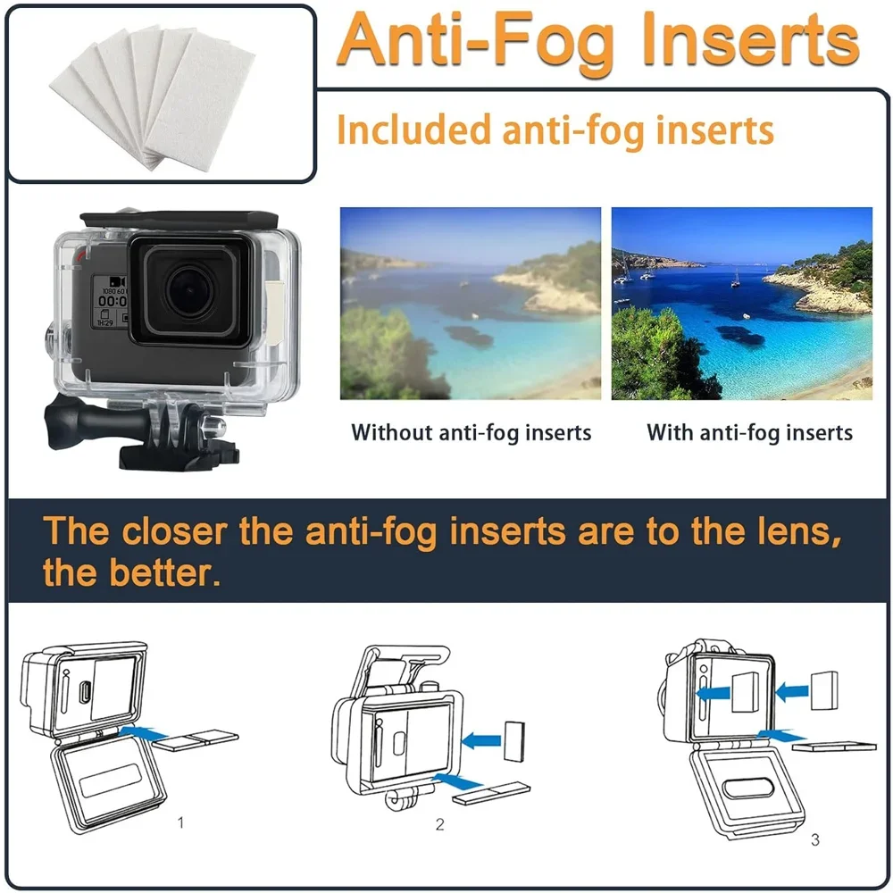 防水ハウジングケース保護水中 40 メートルダイビングシェル GoPro ヒーロー 5 6 7 ブラックアクションカメラアクセサリー