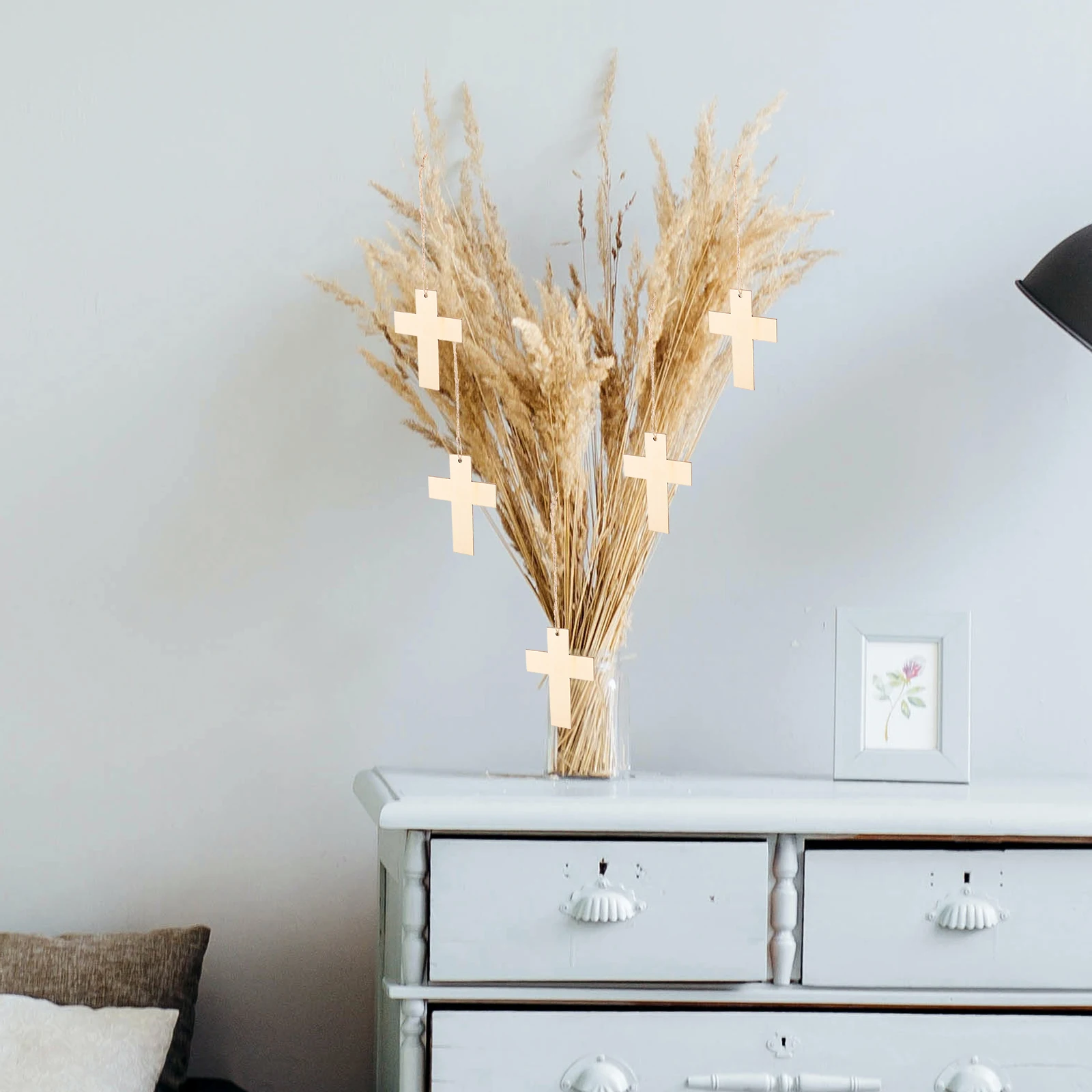 

10Pcs Wooden Slices for Crafts Cross Shape Unfinished Wood Cutouts Hanging Decor DIY Home Wall Art Wooden Tags for Painting