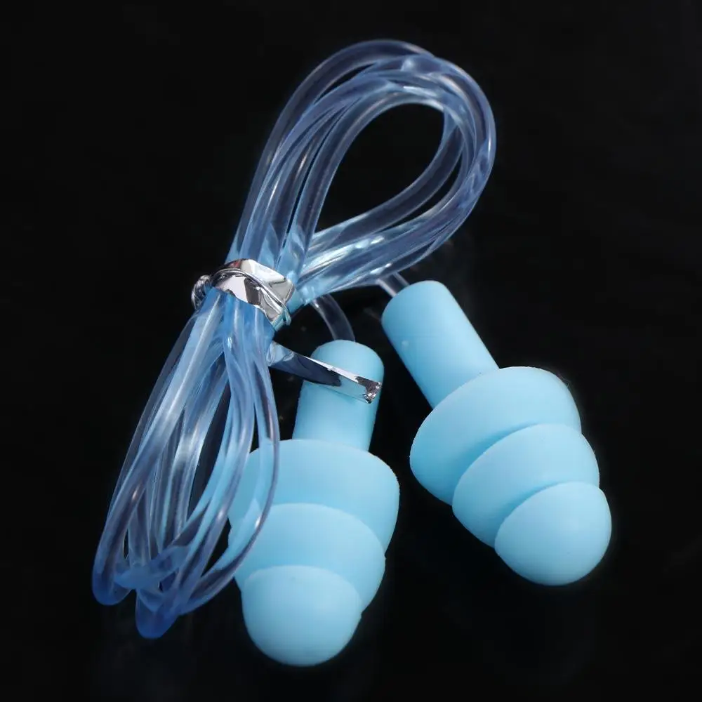 Swimming Accessories For Adult Swim Diving Surf Waterproof Swim Ear Plugs Nasal Clip Silicone Ear Plugs Earplugs with Rope