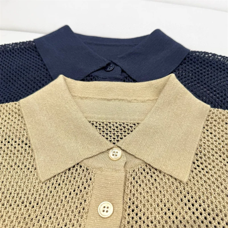 Strickjacke für Damen. Neues, elastisches, gestricktes, schmal geschnittenes Revers-Langarmoberteil für den Herbst 2022, dünner Y2K-Mantel aus Leinenmischung