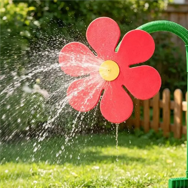 T21C 360° Rotating Dancing Water Sprinkler Crazy Daisy For Lawn Garden, Funny Sunflower For Dogs Outdoor