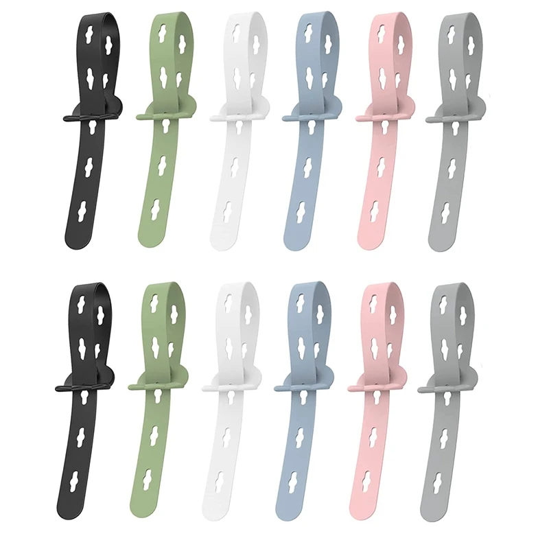 12Pcs Elastic Silicone Cord Organizer Straps For Bundling And Organizing Cable Wires