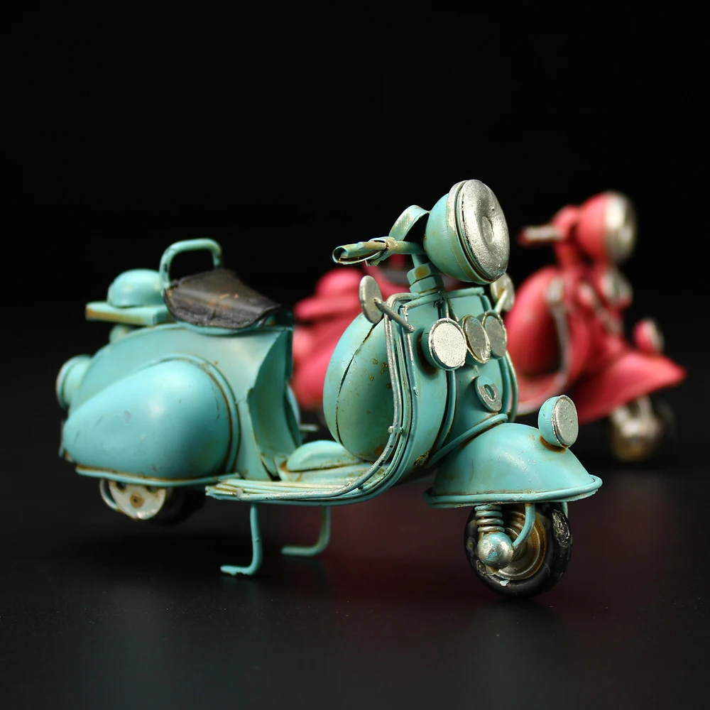 vintage handmade metal crafts miniatures Cute Little motorcyde model home kids room ornaments decoration Birthday gift