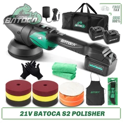 Batoca S2 21V Cordless Car Polisher Set Battery Wireless Car Polishing Machine Dual Action LCD Soft Start Polisher