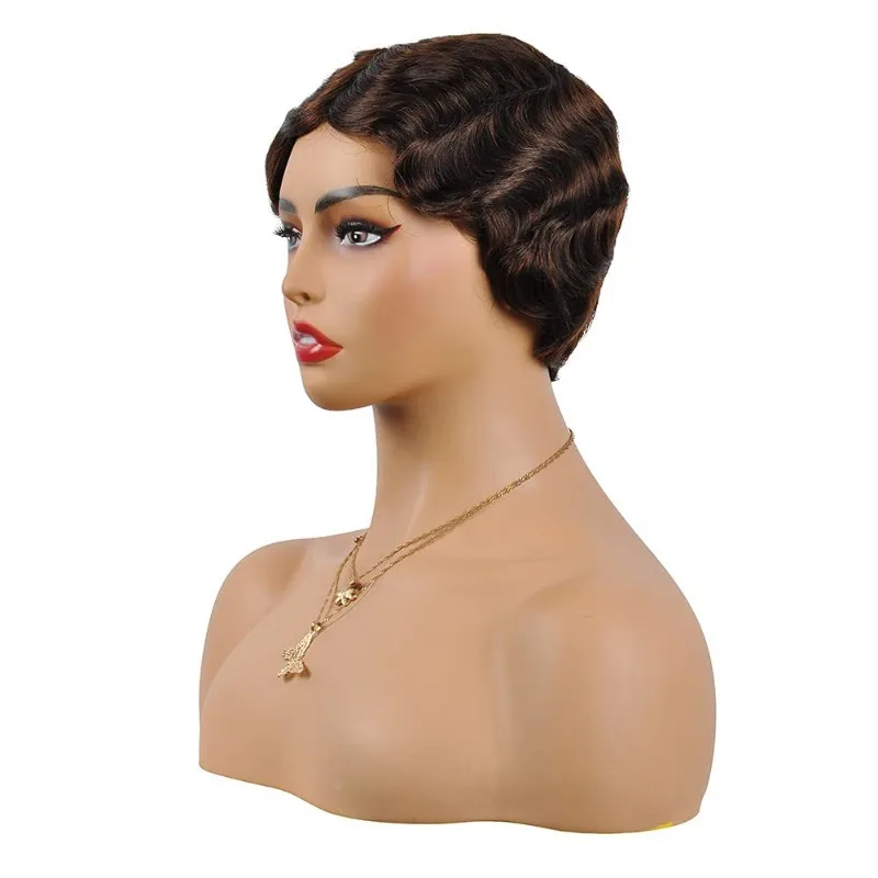 short-bob-pixie-wave-cut-human-hair-full-machine-wig-color-4-for-daily-wear-suitable-for-women-180-density-brazilian-virgin-remy