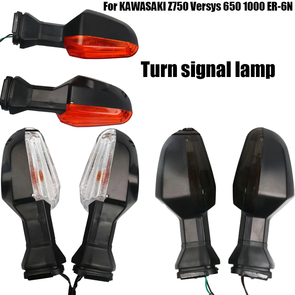 Motorcycle AccessoriesF ront Rear Turn Signal Indicator Light Blinker Lamp ABS For KAWASAKI Z750 Versys 650 1000 ER-6N