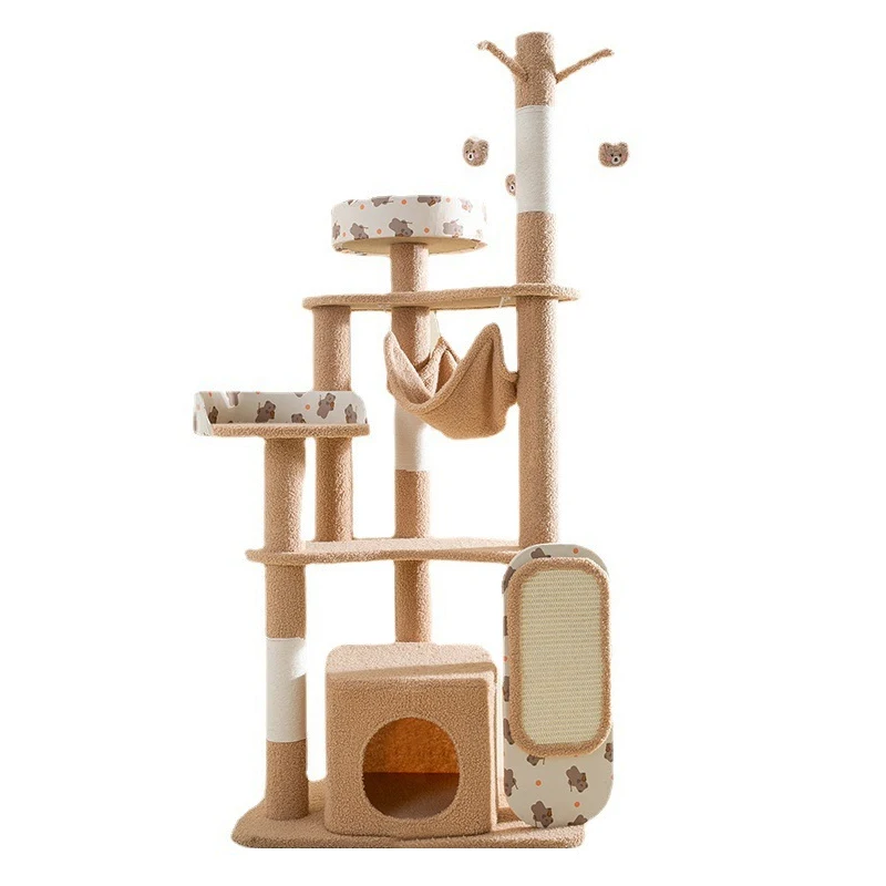 Easy Assemble Durable Wooden Cat Wall Shelves Cat Climbing Tree Wall Mounted Cat Tree For Exercising Climbing